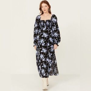 Free People Jaymes Floral Midi Dress 🖤💙
